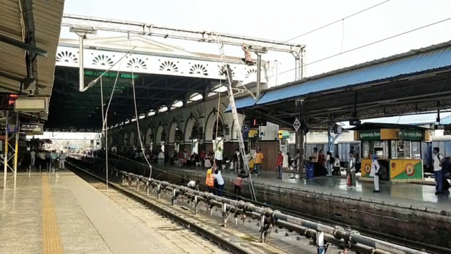 A huge bridge from the British era fell on the track while being removed
