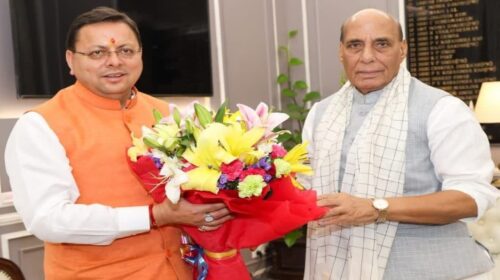CM Dhami Visit Rajnath Singh