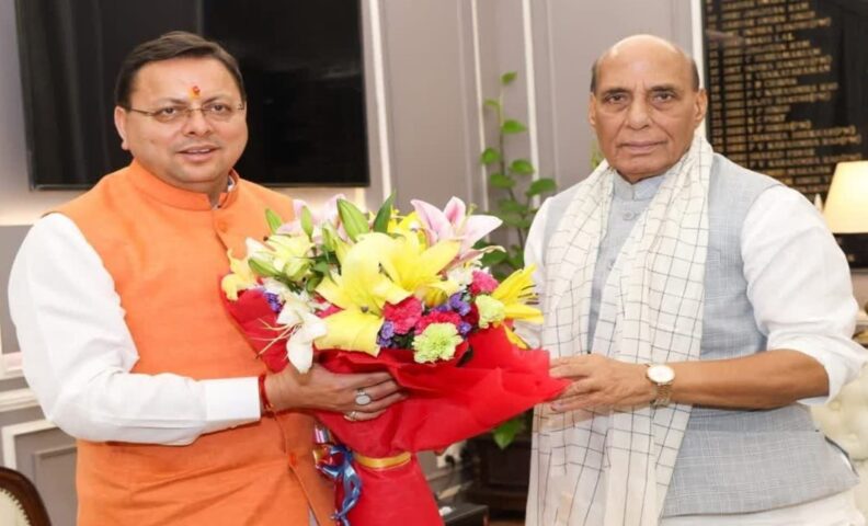 CM Dhami Visit Rajnath Singh