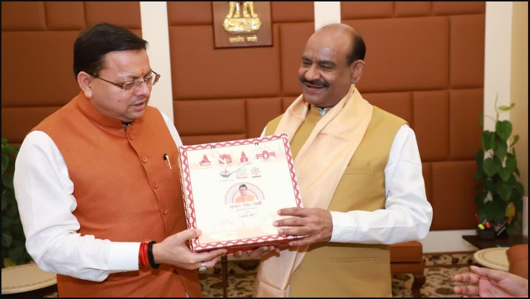 CM Dhami met Lok Sabha Speaker Om Birla and Union Jal Shakti Minister CR Patil