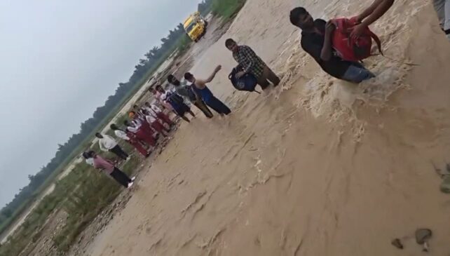 School children are forced to go to school risking their lives