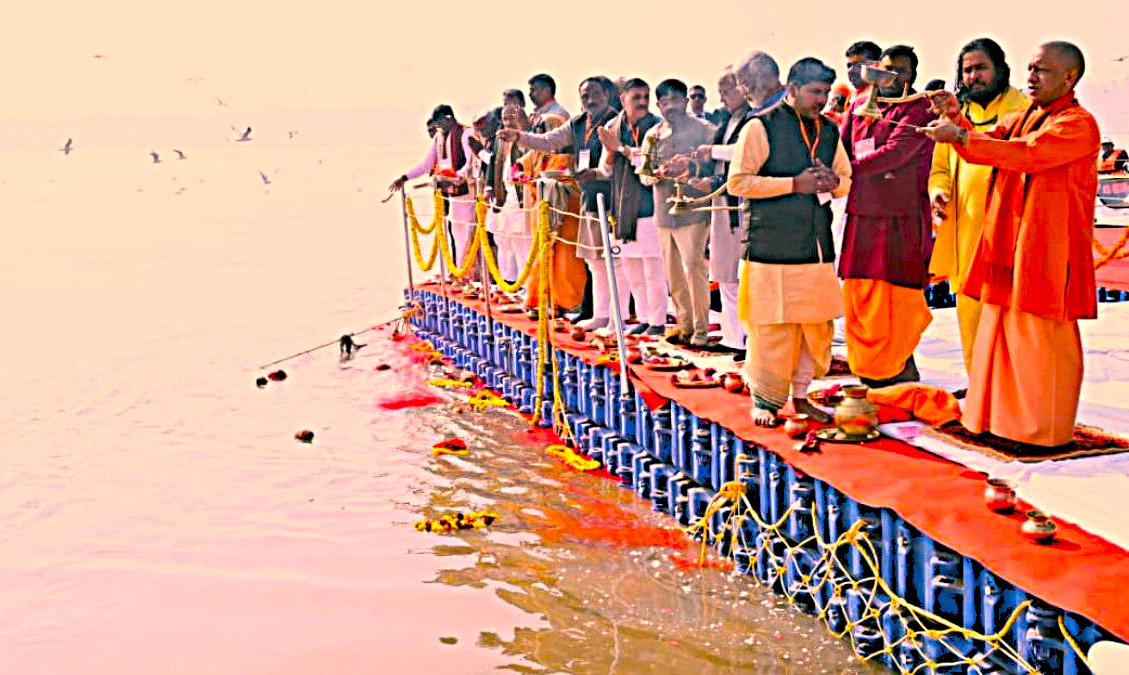 CM Yogi at Magh Mela in Prayagraj