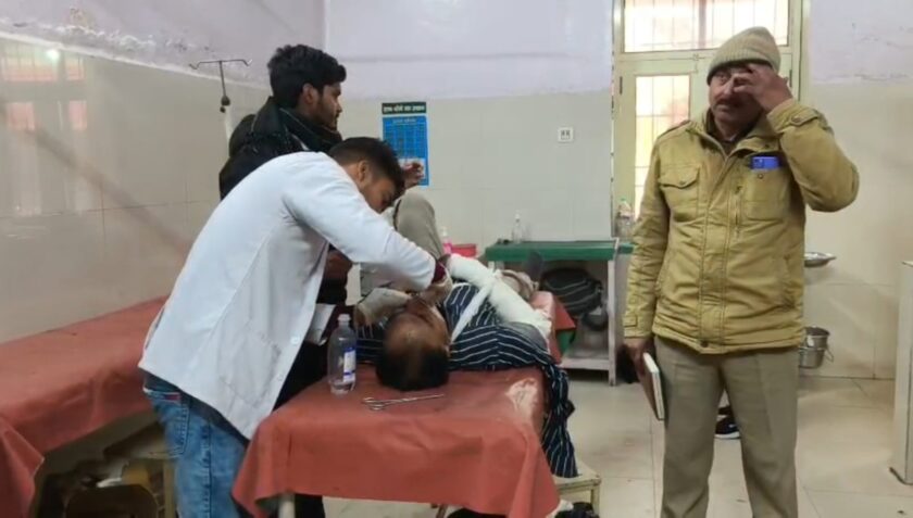 A car fleeing from Uttarakhand ran over a motorcyclist