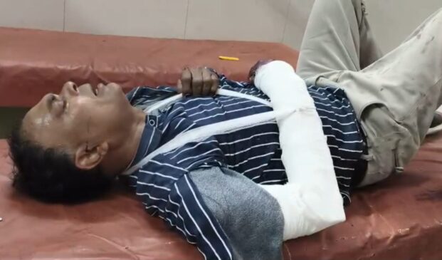 A car fleeing from Uttarakhand ran over a motorcyclist