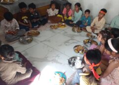 "Kanya Pujan" performed in every household on Durga Ashtami, Devotees immersed in devotion to the Mother Goddess.