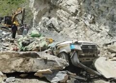 Landslide hits taxi in Chamba Lahaul