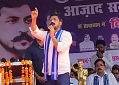 Chandrashekhar Azad gives a blunt response regarding alliances, stating, "We will not go knocking on anyone's door"; also raises questions about EVMs.