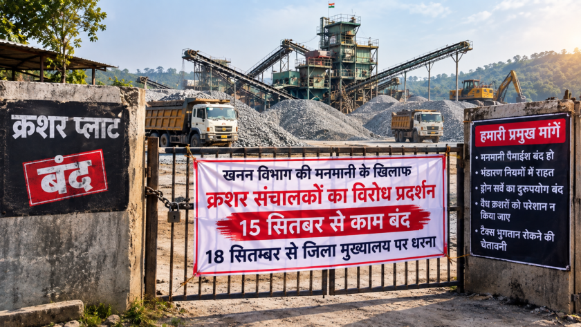 खनन विभाग से भिड़े सहारनपुर के क्रशर कारोबारी, आधी रात से काम बंद; 18 सितंबर से धरना, टैक्स भुगतान रोकने का ऐलान